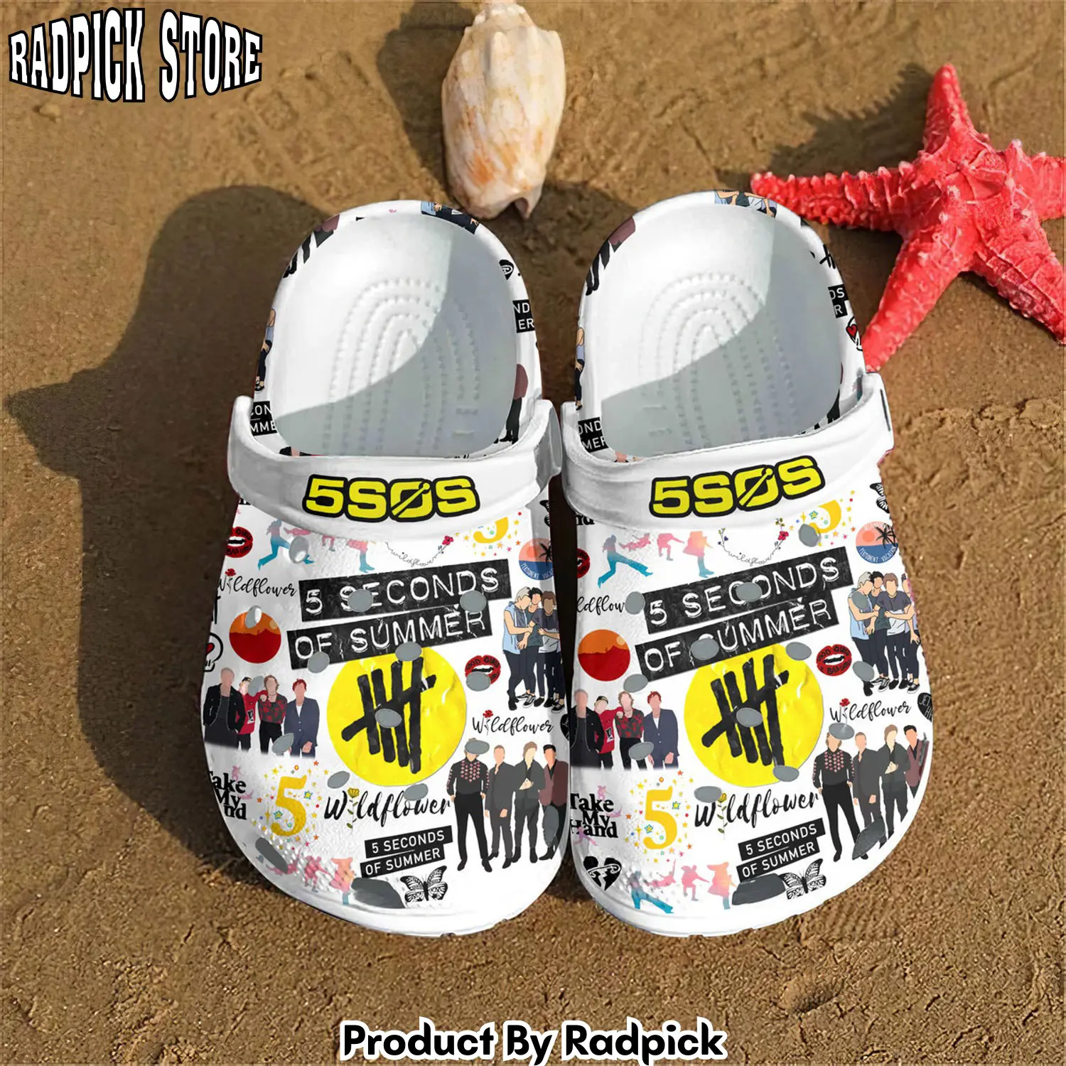 Radpick 5 seconds of summer music crocss crocband clogs shoes comfortable for men women and kids footwearelite exclusive rp6528363